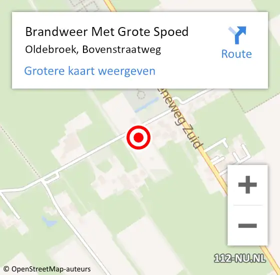 Locatie op kaart van de 112 melding: Brandweer Met Grote Spoed Naar Oldebroek, Bovenstraatweg op 26 maart 2017 16:13