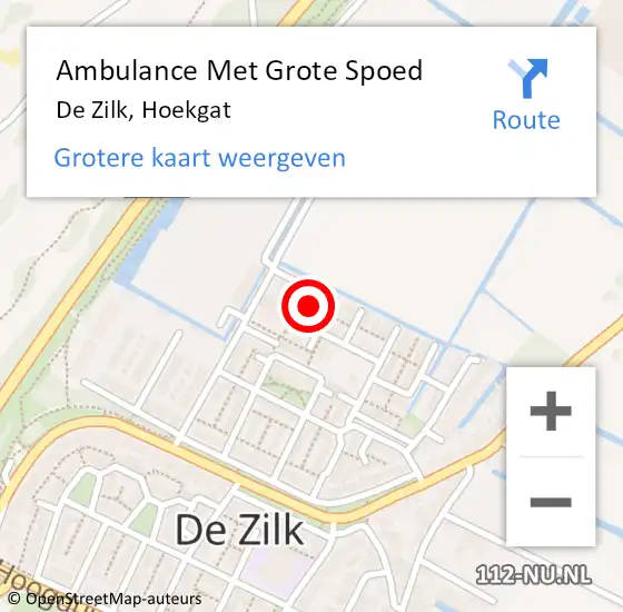 Locatie op kaart van de 112 melding: Ambulance Met Grote Spoed Naar De Zilk, Hoekgat op 26 maart 2017 16:20