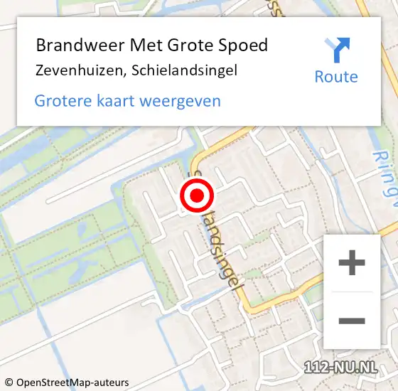 Locatie op kaart van de 112 melding: Brandweer Met Grote Spoed Naar Zevenhuizen, Schielandsingel op 26 maart 2017 16:31