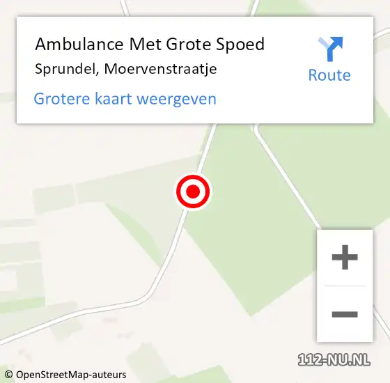 Locatie op kaart van de 112 melding: Ambulance Met Grote Spoed Naar Sprundel, Moervenstraatje op 26 maart 2017 17:06