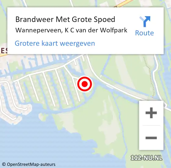 Locatie op kaart van de 112 melding: Brandweer Met Grote Spoed Naar Wanneperveen, K C van der Wolfpark op 26 maart 2017 18:32