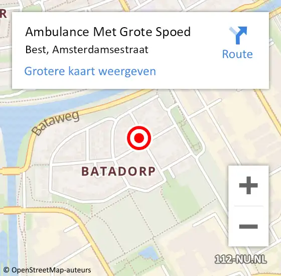 Locatie op kaart van de 112 melding: Ambulance Met Grote Spoed Naar Best, Amsterdamsestraat op 26 maart 2017 18:33