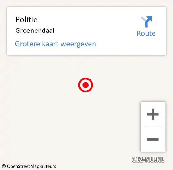 Locatie op kaart van de 112 melding: Politie Groenendaal op 26 maart 2017 18:59