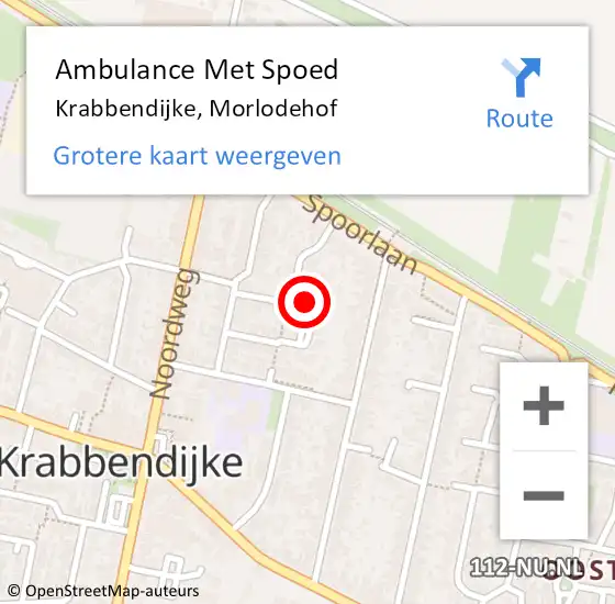 Locatie op kaart van de 112 melding: Ambulance Met Spoed Naar Krabbendijke, Morlodehof op 26 maart 2017 19:35