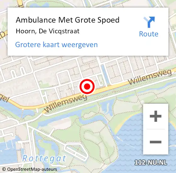 Locatie op kaart van de 112 melding: Ambulance Met Grote Spoed Naar Hoorn, De Vicqstraat op 26 maart 2017 20:05