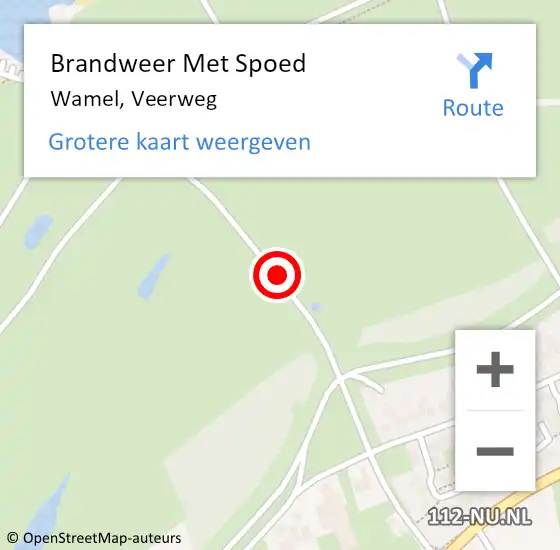 Locatie op kaart van de 112 melding: Brandweer Met Spoed Naar Wamel, Veerweg op 26 maart 2017 20:18