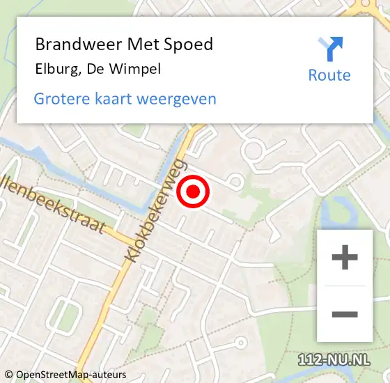 Locatie op kaart van de 112 melding: Brandweer Met Spoed Naar Elburg, De Wimpel op 26 maart 2017 23:07