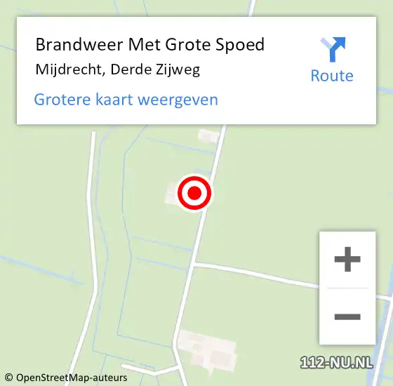 Locatie op kaart van de 112 melding: Brandweer Met Grote Spoed Naar Mijdrecht, Derde Zijweg op 27 maart 2017 00:47