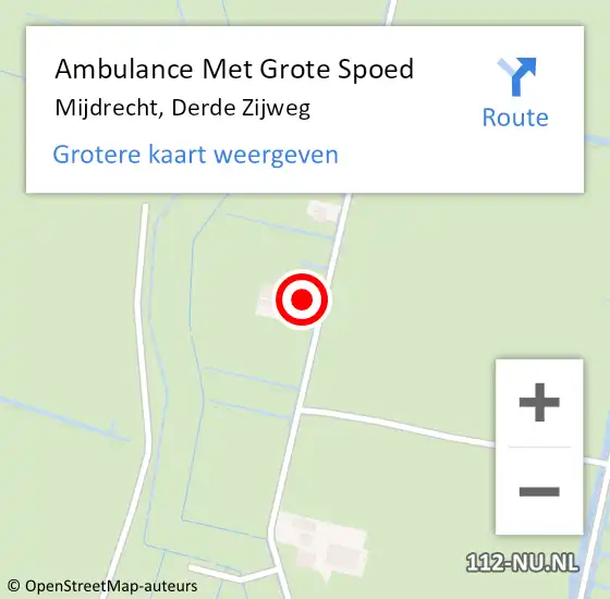 Locatie op kaart van de 112 melding: Ambulance Met Grote Spoed Naar Mijdrecht, Derde Zijweg op 27 maart 2017 00:48