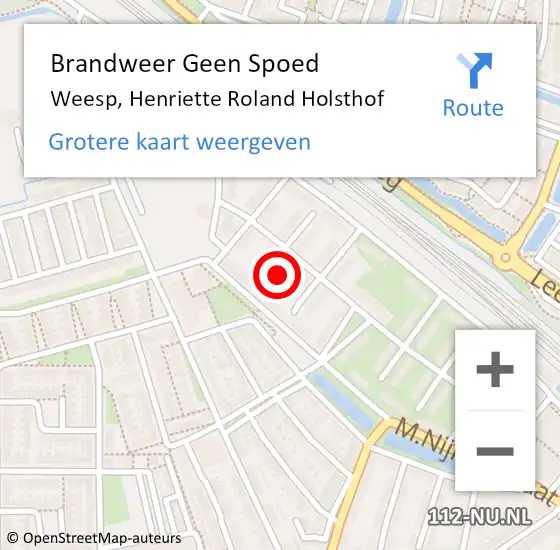 Locatie op kaart van de 112 melding: Brandweer Geen Spoed Naar Weesp, Henriette Roland Holsthof op 27 maart 2017 02:16