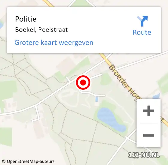 Locatie op kaart van de 112 melding: Politie Boekel, Peelstraat op 27 maart 2017 06:41