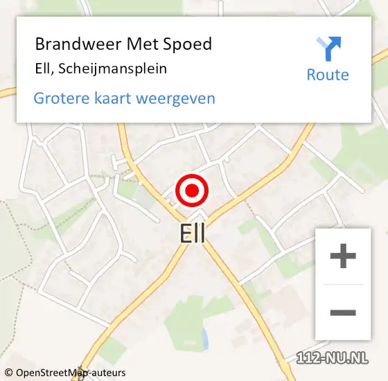 Locatie op kaart van de 112 melding: Brandweer Met Spoed Naar Ell, Scheijmansplein op 27 maart 2017 07:22