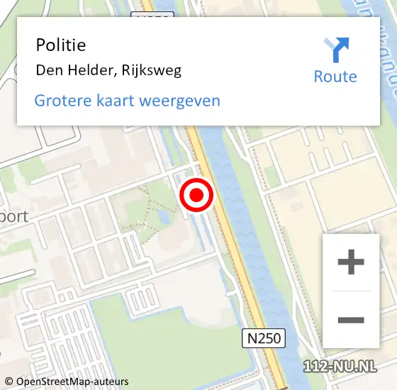 Locatie op kaart van de 112 melding: Politie Den Helder, Rijksweg op 27 maart 2017 07:43