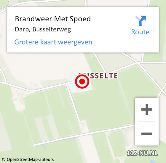 Locatie op kaart van de 112 melding: Brandweer Met Spoed Naar Darp, Busselterweg op 27 maart 2017 08:07