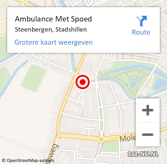 Locatie op kaart van de 112 melding: Ambulance Met Spoed Naar Steenbergen, Stadshillen op 27 maart 2017 08:11
