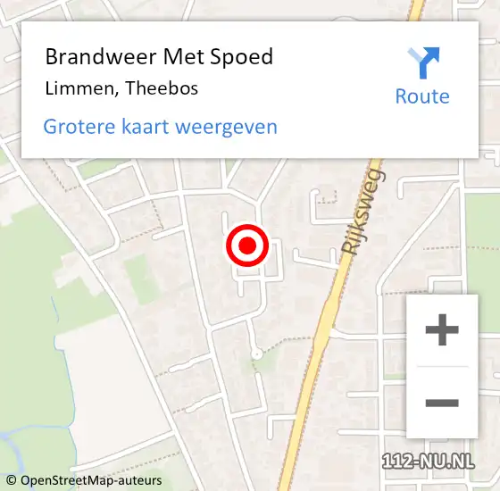 Locatie op kaart van de 112 melding: Brandweer Met Spoed Naar Limmen, Theebos op 27 maart 2017 08:22