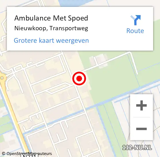 Locatie op kaart van de 112 melding: Ambulance Met Spoed Naar Nieuwkoop, Transportweg op 27 maart 2017 10:46