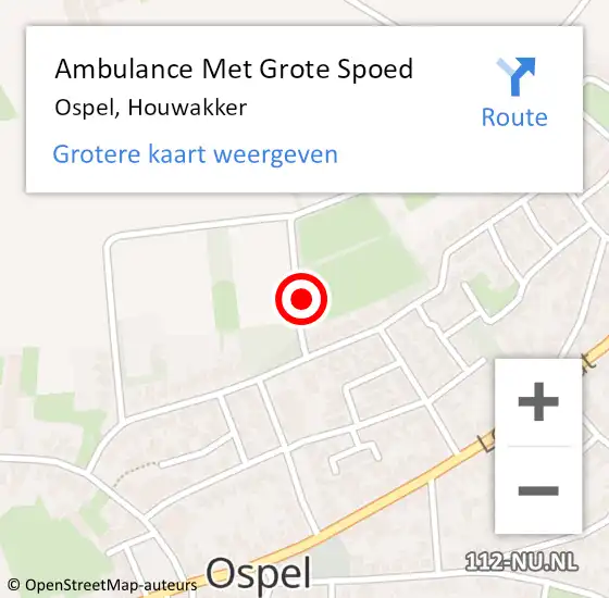 Locatie op kaart van de 112 melding: Ambulance Met Grote Spoed Naar Ospel, Houwakker op 27 maart 2017 10:47