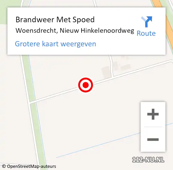 Locatie op kaart van de 112 melding: Brandweer Met Spoed Naar Woensdrecht, Nieuw Hinkelenoordweg op 27 maart 2017 11:11