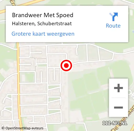 Locatie op kaart van de 112 melding: Brandweer Met Spoed Naar Halsteren, Schubertstraat op 27 maart 2017 11:13