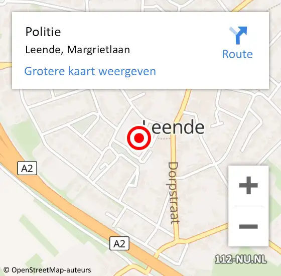 Locatie op kaart van de 112 melding: Politie Leende, Margrietlaan op 27 maart 2017 11:26