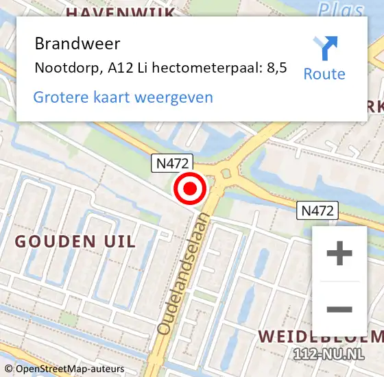 Locatie op kaart van de 112 melding: Brandweer Rotterdam, A29 Li hectometerpaal: 97,8 op 27 maart 2017 11:59