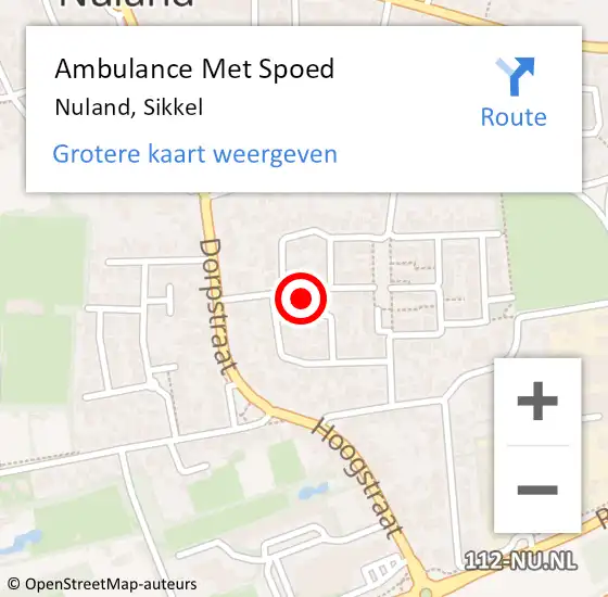 Locatie op kaart van de 112 melding: Ambulance Met Spoed Naar Nuland, Sikkel op 27 maart 2017 12:10