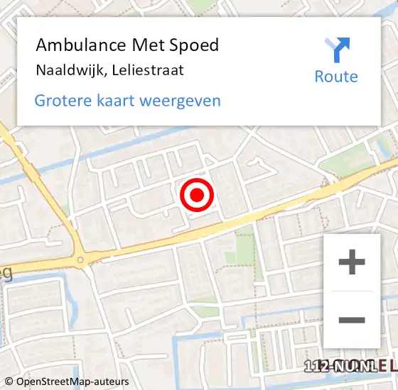 Locatie op kaart van de 112 melding: Ambulance Met Spoed Naar Naaldwijk, Leliestraat op 27 maart 2017 12:41
