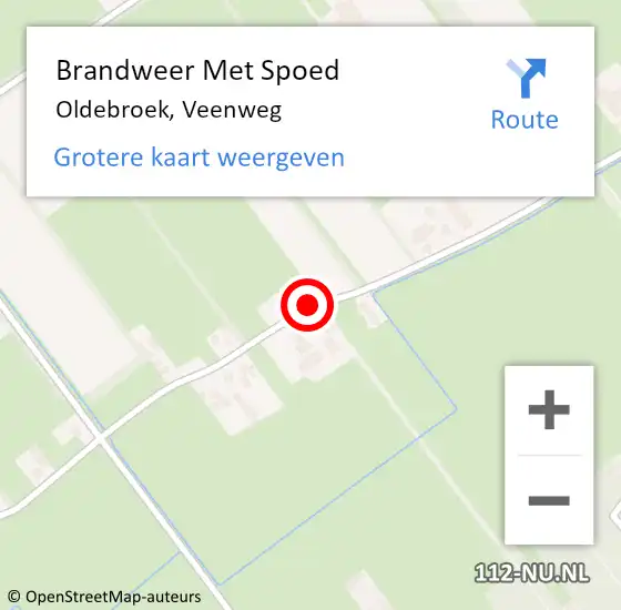 Locatie op kaart van de 112 melding: Brandweer Met Spoed Naar Oldebroek, Veenweg op 27 maart 2017 13:39