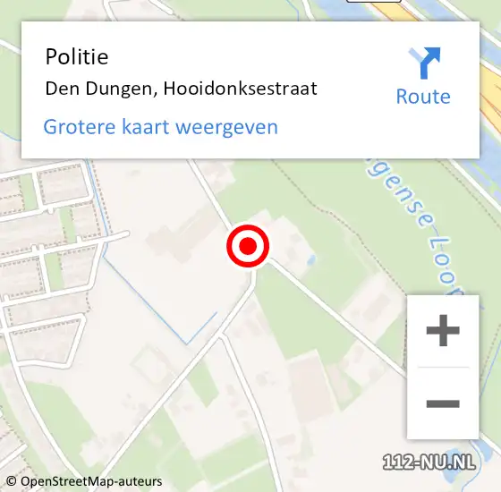 Locatie op kaart van de 112 melding: Politie Den Dungen, Hooidonksestraat op 27 maart 2017 13:46