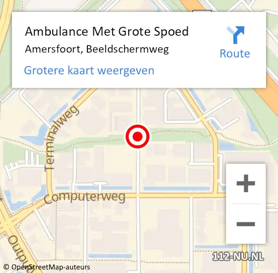 Locatie op kaart van de 112 melding: Ambulance Met Grote Spoed Naar Amersfoort, Beeldschermweg op 27 maart 2017 14:02