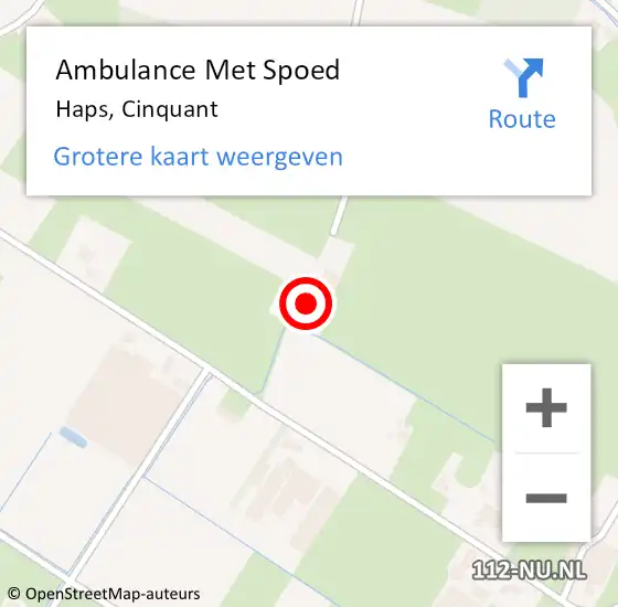 Locatie op kaart van de 112 melding: Ambulance Met Spoed Naar Haps, Cinquant op 27 maart 2017 14:06