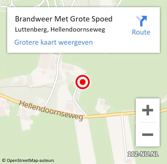 Locatie op kaart van de 112 melding: Brandweer Met Grote Spoed Naar Luttenberg, Hellendoornseweg op 27 maart 2017 15:18