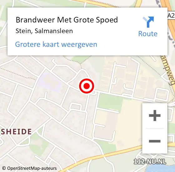 Locatie op kaart van de 112 melding: Brandweer Met Grote Spoed Naar Stein, Salmansleen op 27 maart 2017 15:21