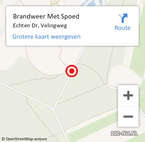 Locatie op kaart van de 112 melding: Brandweer Met Spoed Naar Echten Dr, Velingweg op 27 maart 2017 16:01