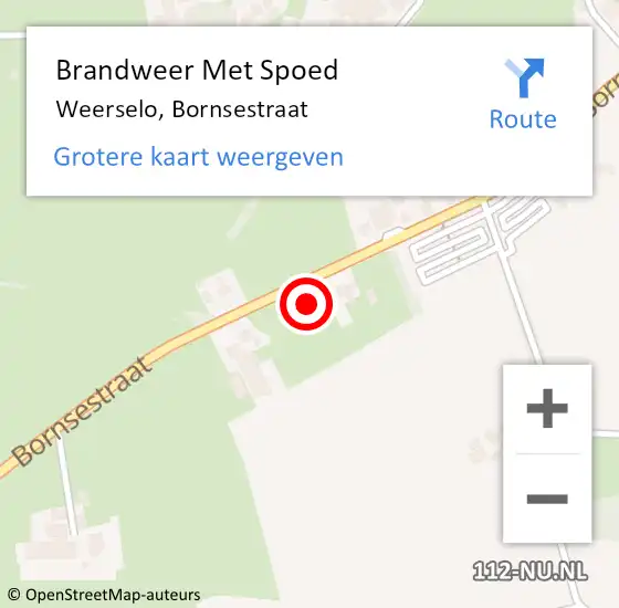 Locatie op kaart van de 112 melding: Brandweer Met Spoed Naar Weerselo, Bornsestraat op 27 maart 2017 16:08