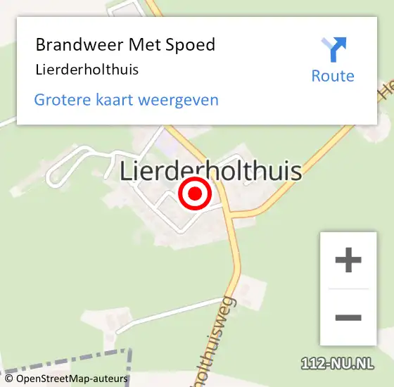 Locatie op kaart van de 112 melding: Brandweer Met Spoed Naar Lierderholthuis op 27 maart 2017 16:39