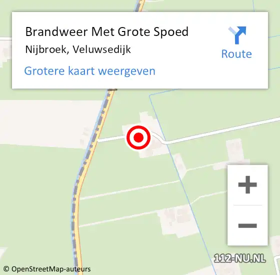 Locatie op kaart van de 112 melding: Brandweer Met Grote Spoed Naar Nijbroek, Veluwsedijk op 27 maart 2017 16:40