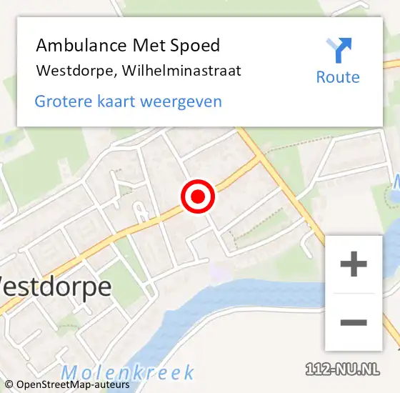 Locatie op kaart van de 112 melding: Ambulance Met Spoed Naar Westdorpe, Wilhelminastraat op 27 maart 2017 17:30