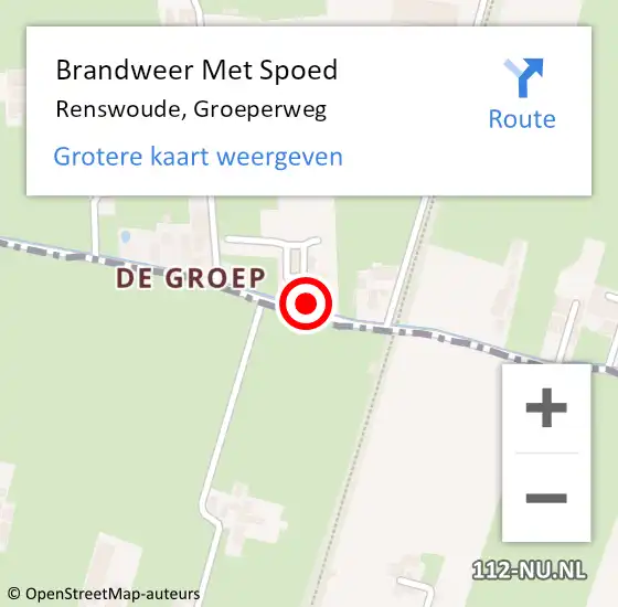 Locatie op kaart van de 112 melding: Brandweer Met Spoed Naar Renswoude, Groeperweg op 27 maart 2017 18:46