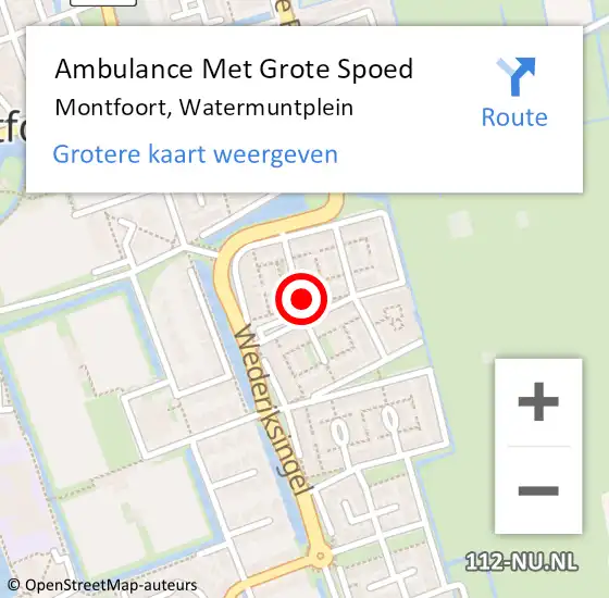 Locatie op kaart van de 112 melding: Ambulance Met Grote Spoed Naar Montfoort, Watermuntplein op 27 maart 2017 18:55