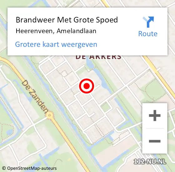 Locatie op kaart van de 112 melding: Brandweer Met Grote Spoed Naar Heerenveen, Amelandlaan op 27 maart 2017 19:07