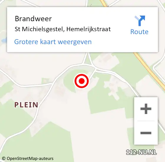 Locatie op kaart van de 112 melding: Brandweer St Michielsgestel, Hemelrijkstraat op 27 maart 2017 19:49