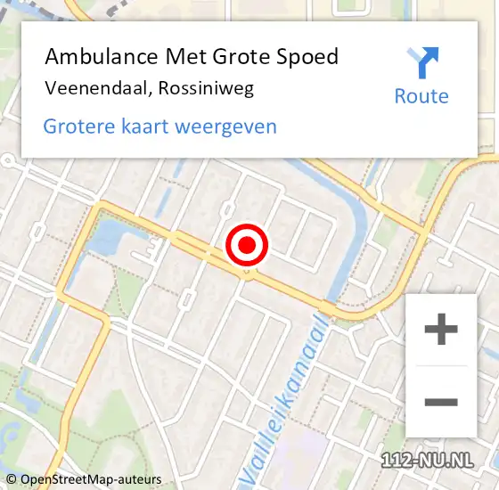 Locatie op kaart van de 112 melding: Ambulance Met Grote Spoed Naar Veenendaal, Rossiniweg op 27 maart 2017 19:53