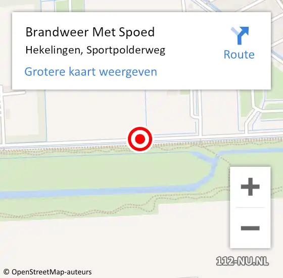 Locatie op kaart van de 112 melding: Brandweer Met Spoed Naar Hekelingen, Sportpolderweg op 27 maart 2017 19:58