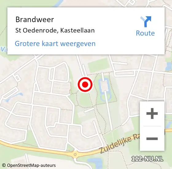 Locatie op kaart van de 112 melding: Brandweer St Oedenrode, Kasteellaan op 27 maart 2017 21:10