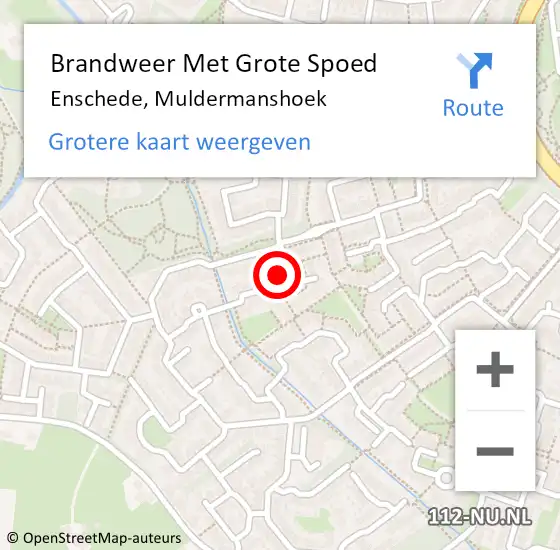 Locatie op kaart van de 112 melding: Brandweer Met Grote Spoed Naar Enschede, Muldermanshoek op 28 maart 2017 00:48