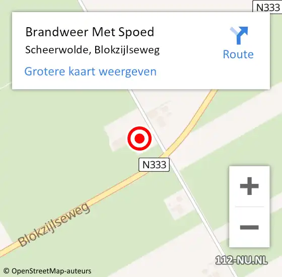 Locatie op kaart van de 112 melding: Brandweer Met Spoed Naar Scheerwolde, Blokzijlseweg op 28 maart 2017 01:35