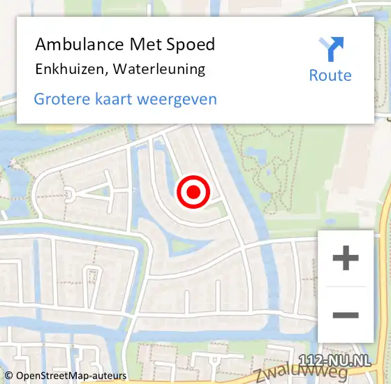 Locatie op kaart van de 112 melding: Ambulance Met Spoed Naar Enkhuizen, Waterleuning op 28 maart 2017 02:48