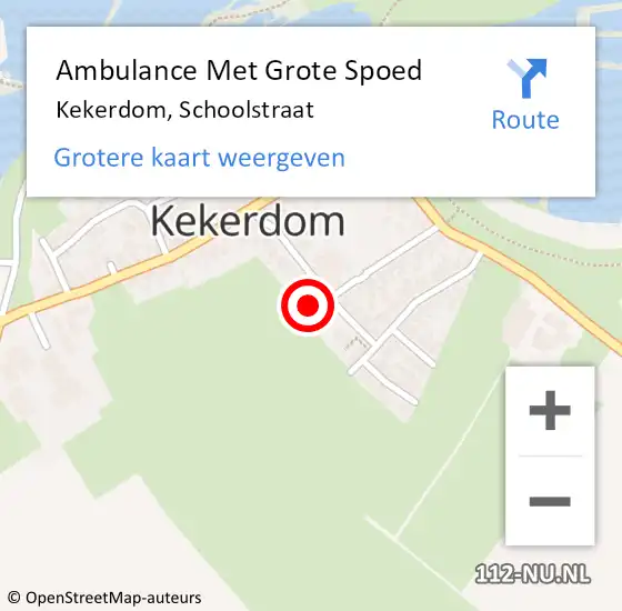 Locatie op kaart van de 112 melding: Ambulance Met Grote Spoed Naar Kekerdom, Schoolstraat op 28 maart 2017 05:47